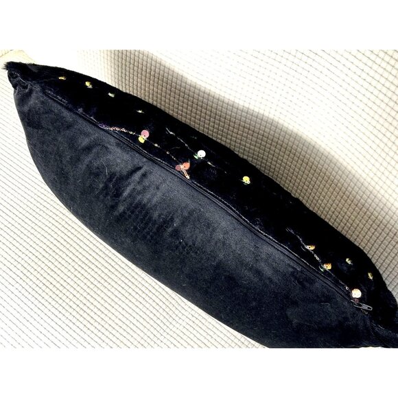 Aviva Stanoff Black w/ Rose Gold Sequin MilkyWay Blanket 2 Pillow set, MSRP $799 - Picture 12 of 12